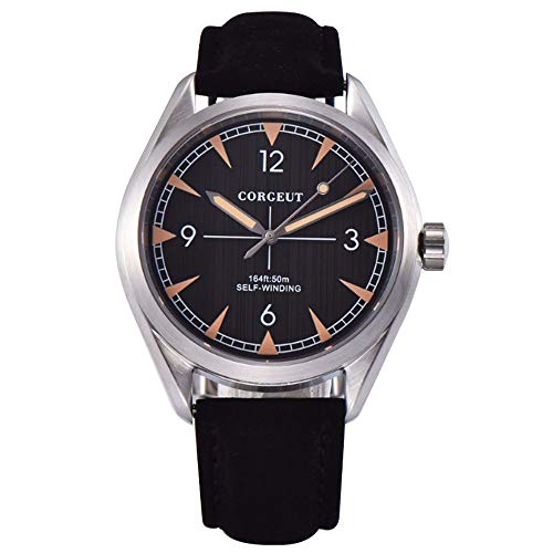 Montre Miyota 8215 Corgeut automatique, l'élégance du cuir mécanique haut de gamme