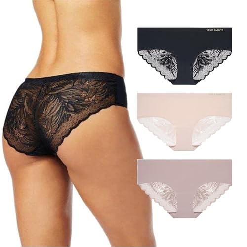 Vince Camuto Women’s Hipster Underwear, Soft Seamless Lace, Breathable Ladies Panties, 3/6 Pack, Ropa Interior de Mujer