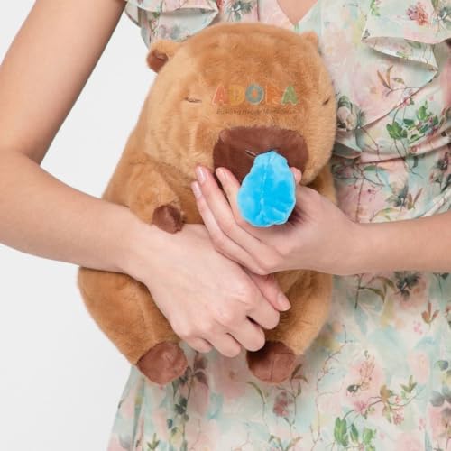Image of ADORA Capybara Soft Plush Toy -Small Size 25 cm Cute and Cuddly Brown Plush Stuffed Animal for Babies, Kids Lovable Fluffy Capybara Plushies Realistic Design Stuffed Doll Snot-Pulling Fun for Kids