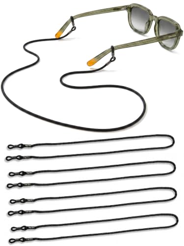 rootful. Cordón para Gafas 4 Unidades Negro | Correa para Gafas Hombre y Mujer | Sujeción para Gafas de Sol y Lectura | Nylon Resistente con Bolsa de Microfibra y Paño de Limpieza