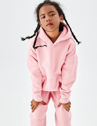 Image of Gihuo Unisex Boys Girls Winter Sherpa Lined Hoodie Kid's Fleece Pullover Hooded Sweatshirt