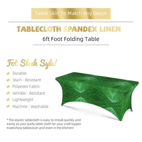 Nappe de salle à manger verte à paillettes : la solution lavable et sans plis