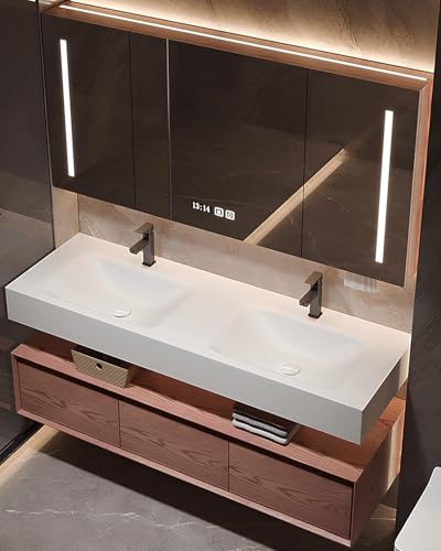 JINSHAWAN Mueble De Baño con Lavabo, Mueble Baño Suspendido, para Dormitorios, Hoteles Y Otros Baños.