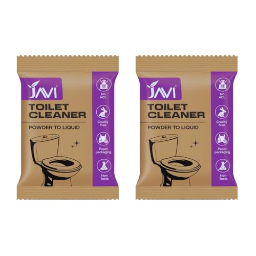 Image of Javi Plant Based Toilet Cleaner | Non-Toxic, Eco-Friendly and Biodegradable | Elimimates Yellow Stains Limescale & Germs | Plastic free Packaging | Powder to liquid | 2Sachet = 1lit