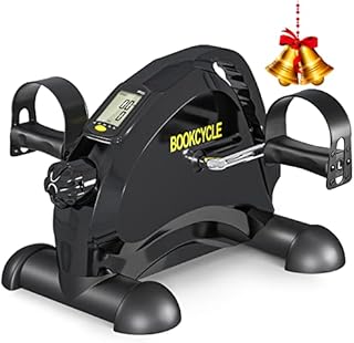 BOOKCYCLE Mini Exercise Bike Foot Pedal Exerciser Theraphy Bicycle for Leg and Arm Exercise with LCD Monitor