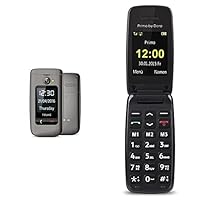 Emporia TellMe X200 Klapphandy Farbbildschirm Außenanzeige Notruftaste VGA-Kamera Space Grey & Primo 401 by Doro - GSM Mobiltelefon mit großem beleuchtetem Farbdisplay - schwarz
