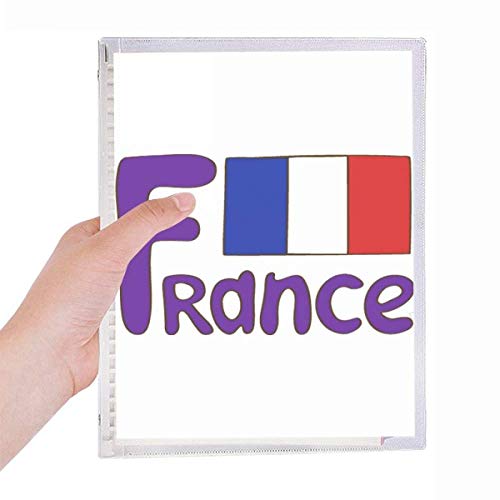 Cahier à feuilles en spirale rechargeable motif drapeau France bleu pour notes