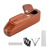 Vamdeson Jamaican Tobacco Pipe, Handmade Pearwood Wood Smoking Pipe with Beginner Pipe Accessories and Gift Box - Perfect Smoking Gift Set