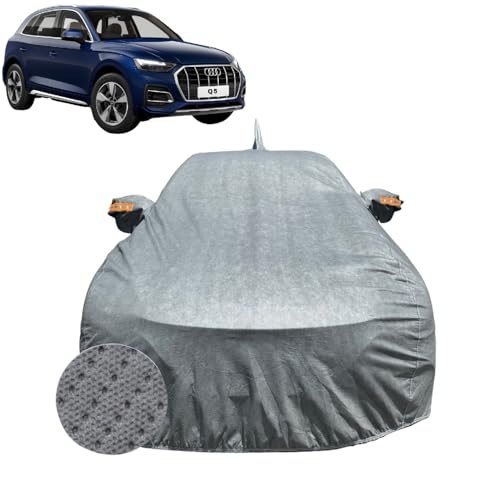 Image of Car Cover for Audi Q5 (2021-2026) | 100% Waterproof Cover with Reflective Mirror Pockets | Dustproof, Scratchproof, Heatproof Audi Q5 Car Cover |Soft Cotton Lining| Grey