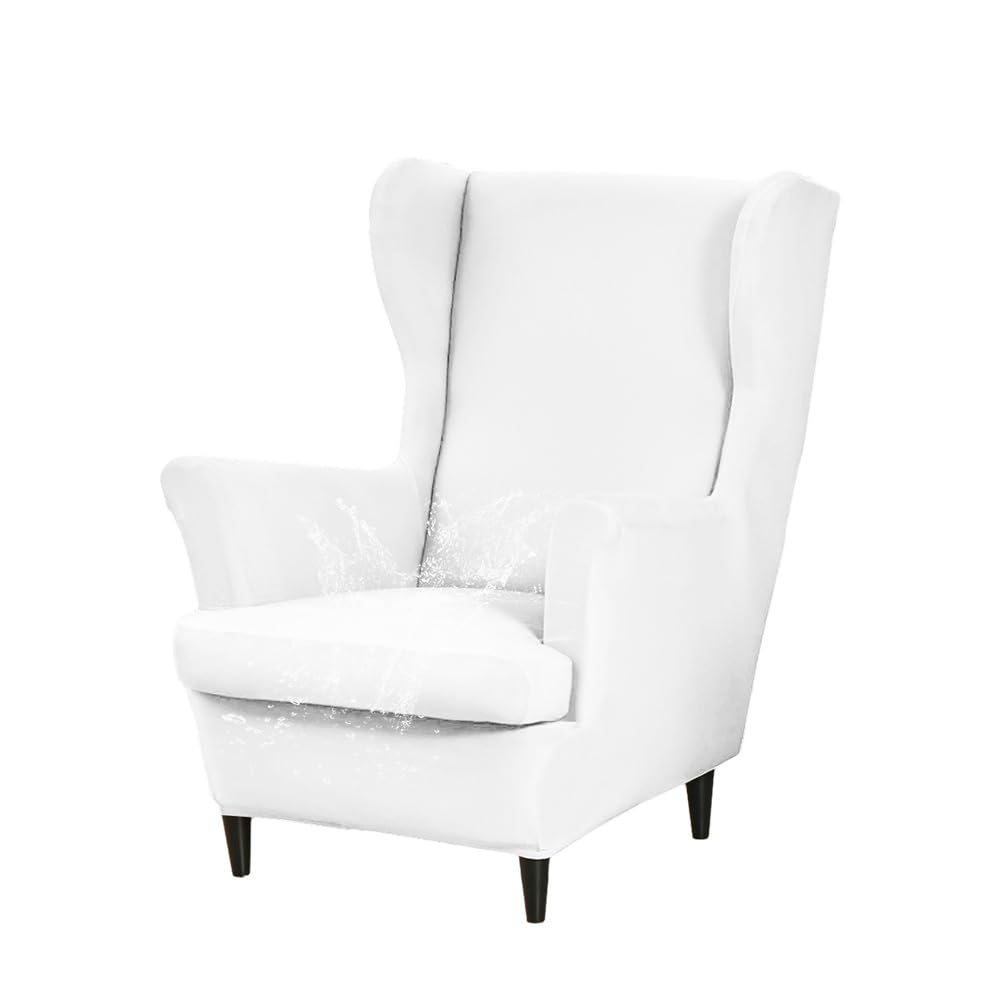 AnLinBao Stretch Wing Chair Slipcover Wingback Chair Covers 2 Piece Waterproof, Washable Sofa Cover Furniture Protector for Armchair Chairs Living