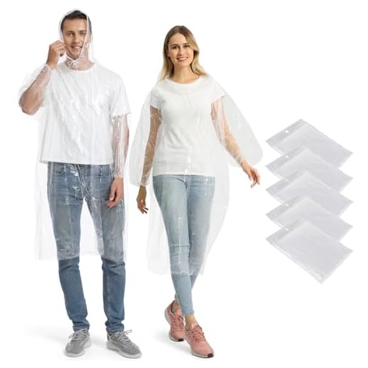 Poncho / Rain Protection 1 5 Pack Disposable Rain Poncho, Opret Emergency Poncho Waterproof Raincoat with Hood for Camping, Hiking, Cycling, Theme Park and Festival