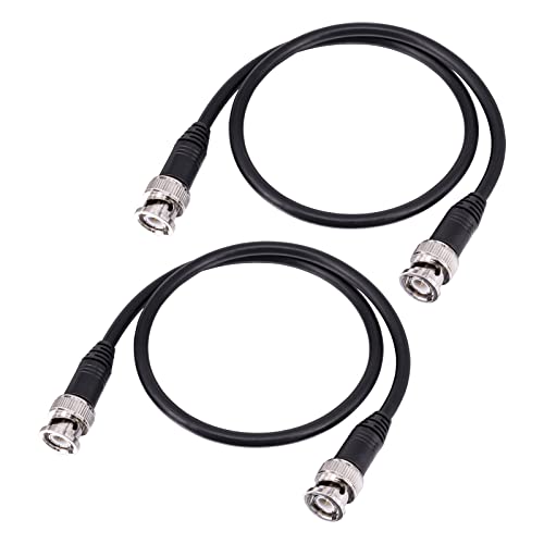urcianow RG58 Cable Coaxial BNC Macho a Macho 50cm Cable RG58 Conector de Extensión Cable de Antenas WLAN 50ohm para CCTV Video 2 Piezas Cámaras de Video Sistemas CCTV Osciloscopios VCR Cover