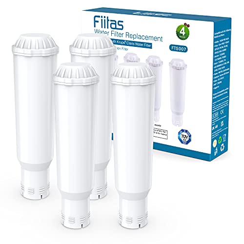 Fiitas Pro Aqua Filtre à eau pour Melitta et Krups F088 Cartouche Filtrante Compatible avec Krups, Nivona, Bosch Machine à Café (4 Pièces)