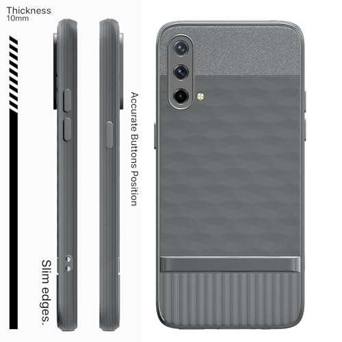 Image of Pikkme Back Cover for Oneplus Nord CE 5G Camera Protection 3D Hexa Cube Design Silicone Protective Bumper Case (Grey)