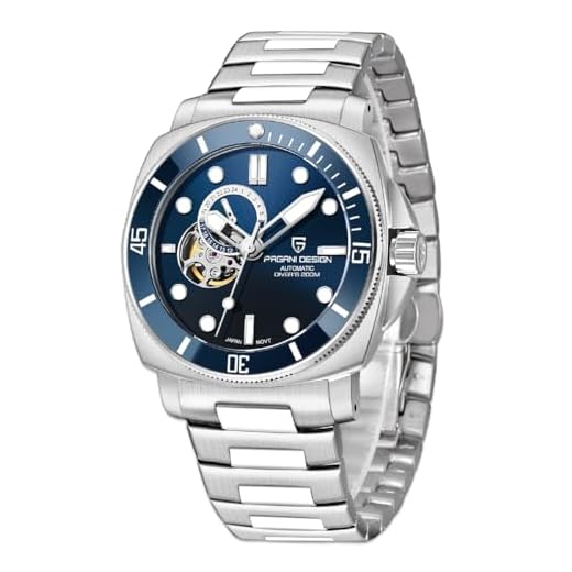 Pagani Design 1736 Relógio mecânico turbilhão automático Japão NH39 pulseira de couro de vidro safira 200 metros, relógio de mergulhador esportivo masculino, Aço azul, esportes, moda