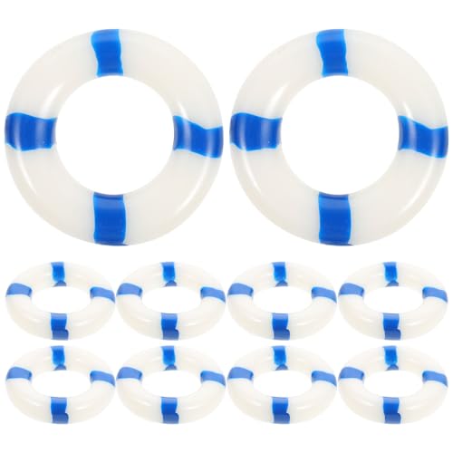 10 Stücke Rettungsring Miniatur Deko: 2,5 cm kleine Rettungsring Deko zum Basteln Harz Nautische Rettungsringe Mini Ornamente für DIY Strand...