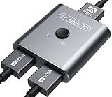HDMI Switch 4K 60Hz [Ultra Slim] HDMI Splitter, Bidirectional 4K HDMI Switcher 2 in 1 Out, Aluminum