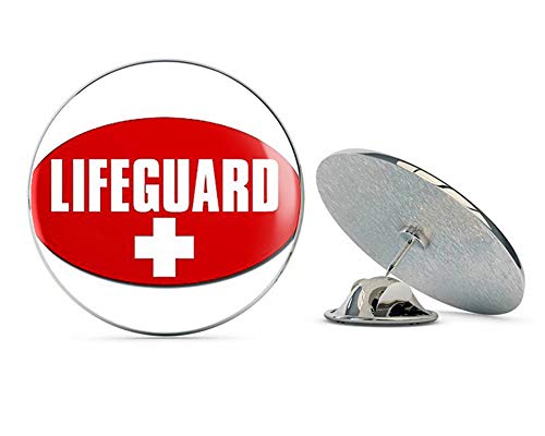 RED Oval Lifeguard Cross (Beach Pool Life Guard) Metal 0.75