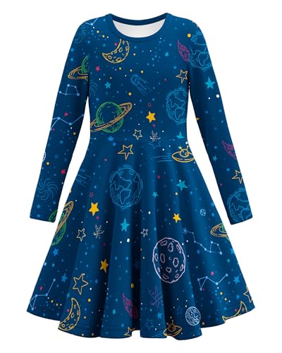 LQSZ Girls Dresses Sleeveless Casual Floral Printed Twirly Birthday Party Beach Kids Sundress Size 3-12 Years