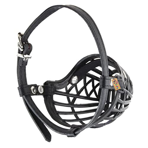 Image of Western Era Adjustable Strap Muzzle Cum Basket Cage Cum Pet Safety Collar Cum Mouth Cover for Dog /Puppy. (Black) (X-Small)