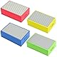 QWORK® 4er-Set Diamant Handschleifpad 60/100/200/400# - Vielseitiges Schleif- und Polierwerkzeug für Glass, Marmor, Stein, Fliese, Metall und Holz mit Verschiedenen Körnungen (95x60x30 mm)