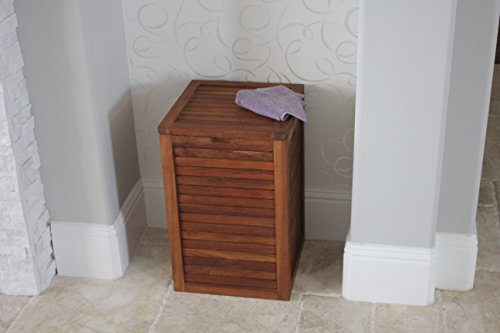 Medium Teak Laundry Hamper, or Indoor Outdoor Storage Bin - Thumbnail 6