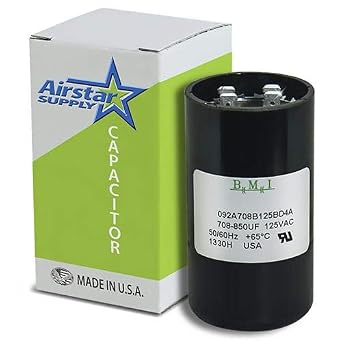 708-850 uF x 110/125 VAC - P281-7087 - BMI Replacement # 092A708B125BD4A - Made in the USA
