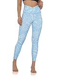 ODODOS Women's Cross Waist 7/8 Pattern Yoga Leggings with Inner Pocket, Workout Running Tights Yoga...