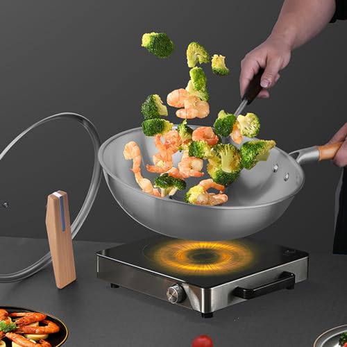 Wok de titanio puro 30 cm antiadherente con tapa miniatura 2