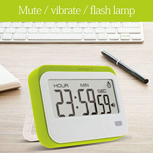 Digital Kitchen Timer,Alarm Clock,Stopwatch,Large Digits,Loud Alarm, Mute Blinking Light And Magnetic Stand .Meeting Time Management, Classroom Timer... (Green) #TOP7