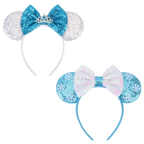 Image of DRESHOW Mouse Ears Bow Headbands Glitter Party Decoration Cosplay Costume for Women