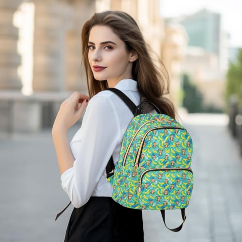 Mochila de plátano con estampado llamativo de gran capacidad casual 6