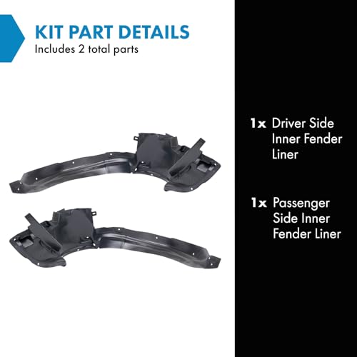 Image of TRQ Inner Fender Liner Set Compatible with 2008-2012 Chevrolet Malibu GM1248201 GM1249201