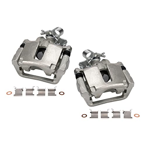 Image of TRQ Rear Driver and Passenger Side Brake Caliper Set 2 Piece for 2013-2018 Ford Explorer 2013-16 Lincoln MKS