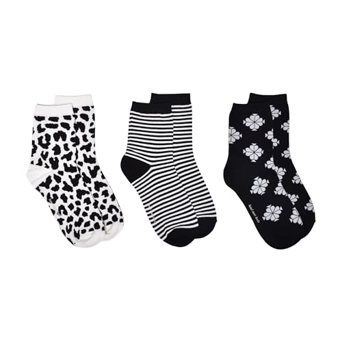 kate spade new york Women's 3-Pack Leopard Shortie Crew Socks, Soft & Comfortable2