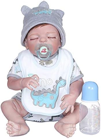 Bonecas Reborn de 18 polegadas Bebês Silicone Vinil Macio Realist...