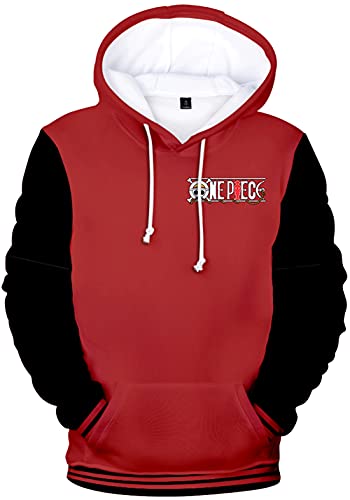 YIMIAO Hombre One Piece Anime Sudadera con Capucha Impresión 3D