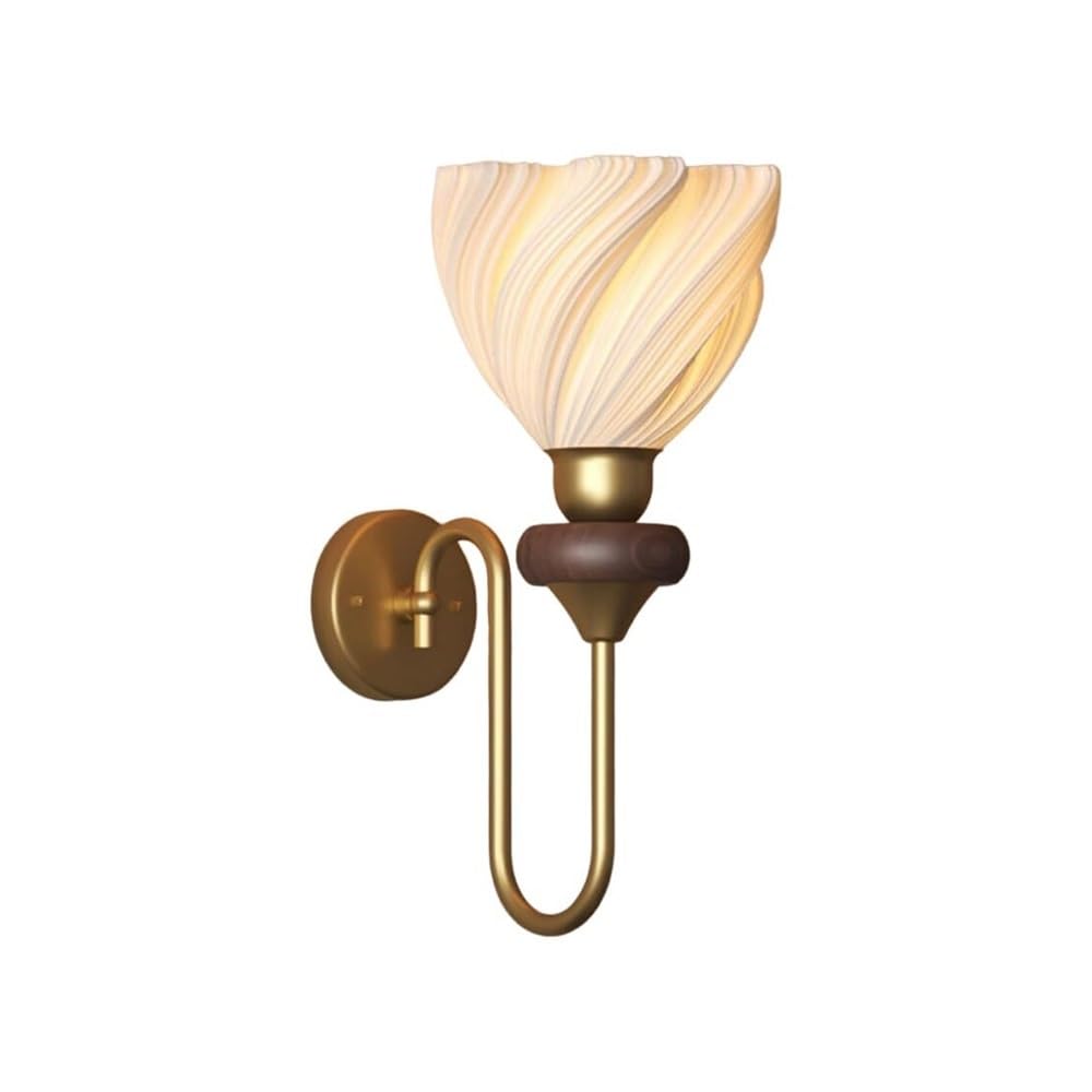Tonfon One Color White Skirt Wall Sconce Metal Candlestick Wall Lamp With Acrylic Lampshade, Retro Bedside Lighting Wall Mounted Lamp For Bedroom Living Room Study Room Hallway Stairs Hall Restaurant