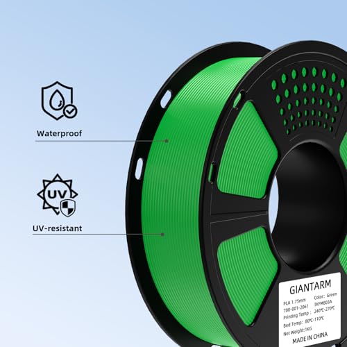 Image of GAINTARM ASA Filament 1.75mm,Premium Weather & UV Resistant Green 3D Printer Filament,Ideal for Outdoor Functional Parts,Dimensional Accuracy + /- 0.02mm,1kg Spool (2.2lbs)