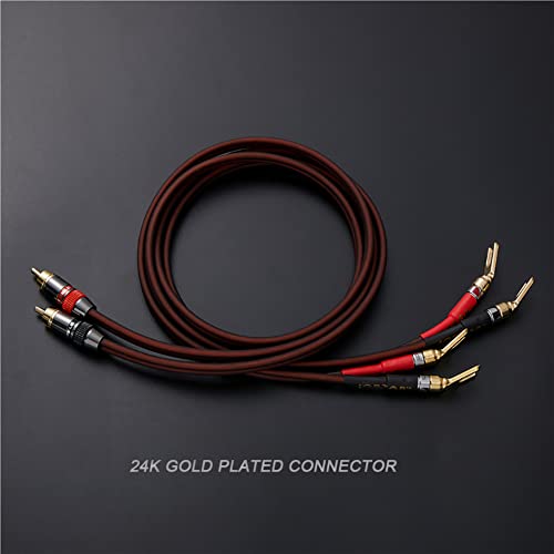 Cable de altavoz calibre 14 OFC RCA a 2 enchufes bananas de 2m 5