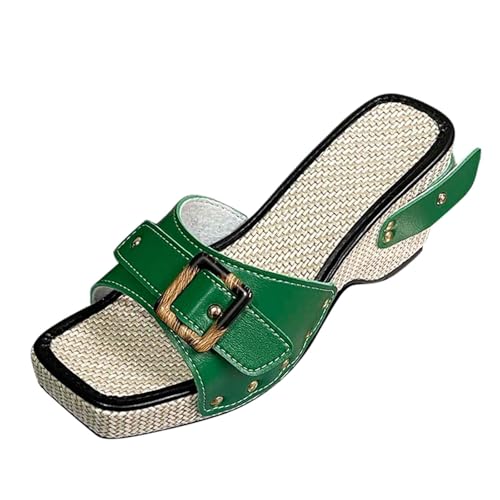 Sandalias de plataforma cómodas de punto abierto para mujer y moda de verano casual