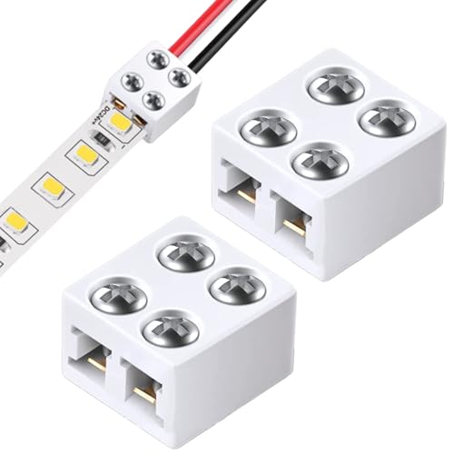 LED Strip Connectors - 8mm Sturdy Light Adapter, User-Friendly Solderless | Versatile Linker - for 5V 12V 24V Strips Home Cabinet Decoration DIY Lighting Projects Extension Terminal Joiner Kit
