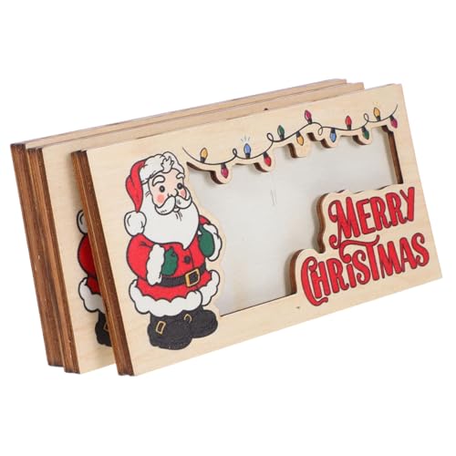 OATIPHO 3個木製クリスマスマネーホルダー クリスマスカードホルダー 現プレゼント用オーガナイザー パーティー記念品 収納可能 名刺 カード 写真