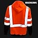 New York Hi-Viz Workwear H9011 Men's ANSI Class 3 High Visibility Class 3 Sweatshirt, Full Zip Hooded, Lightweight, Black Bottom (Extra Large)