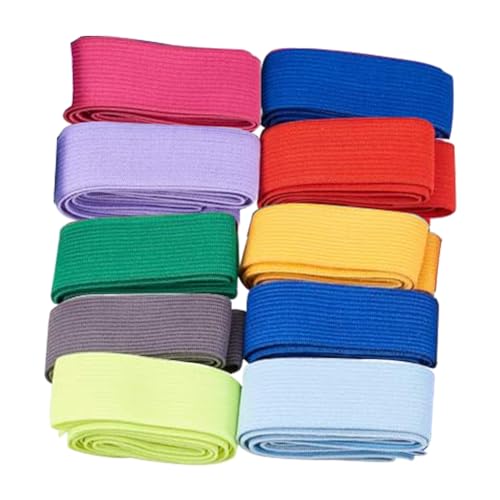 Gummiband Zum Nähen, Nähen Elastisches Band, Elastisch Band, Flaches Elastisches Band, Hosengummi, Für Nähzubehör DIY Handwerk Kleidung Und Gürtel, 2cm X 2m, 10 Stück, Zufällige Farben