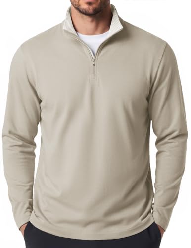 COOFANDY Quarter Zip Golf Pullover Men Quick Dry Long