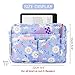 Portfolio Organizer with Multiple Pockets, Waterproof Travel Zippered Toiletry Bag, Portable Storage Pencil Pouch for Notebooks, Stationeries, Make-up, Journal Office Art Supplies.Purple Flowers