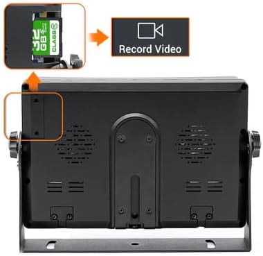 10-inch LCD monitor displaying a single camera feed of a truck on a road