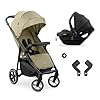 hauck Passeggino 2 in 1 Shop N Care Travel Set - Dalla Nascita Fino a 22kg - Passeggino Compatto con Ovetto Neonato, Pieghevole, Reclinabile con Portabibite e Vassoio - Protezione UV 50+ - Verde oliva