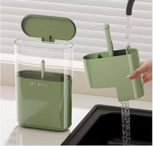 Image of Bayleef Premium Cutlery Organizer with Lid - Luxury Kitchen Utensil Holder with Ventilation & Drain Tray for Spoons, Forks, Knives & Chopsticks